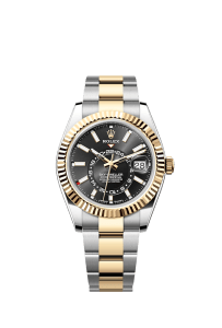 Rolex Sky-Dweller, 42mm, Oystersteel and 18k Yellow Gold, Black, Oyster, Ref# 336933-0003