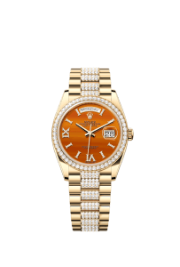 Rolex Day-Date 36, 18k Yellow Gold with Diamond-set, 36mm, Ref# 128348rbr-0050