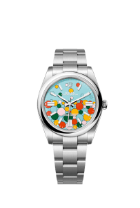 Rolex Oyster Perpetual 41, Oystersteel, 41mm, Turquoise Celebration Motif Dial, Ref# 124300-0008